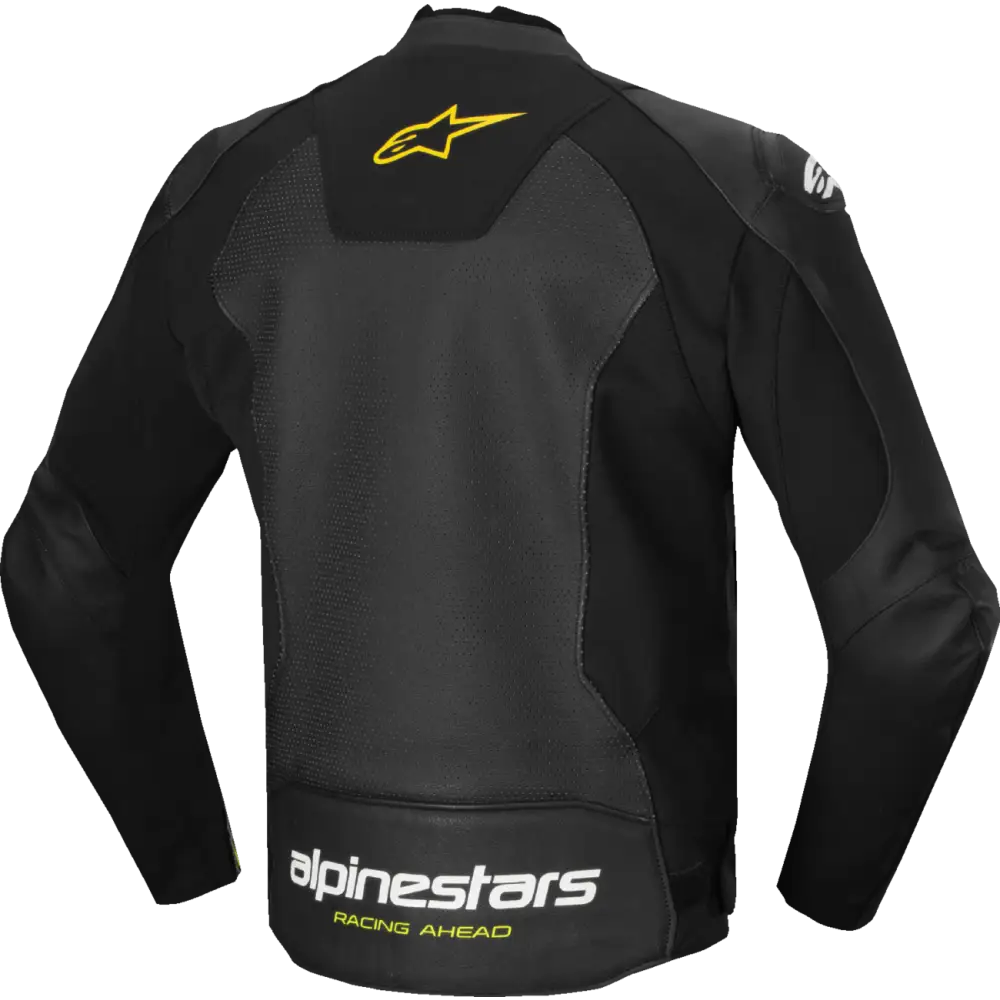 ALPINESTARS Faster v3 Airflow Leather Jacket - Black/White/Yellow Fluo - US 38 / EU 48 3103625-125-48