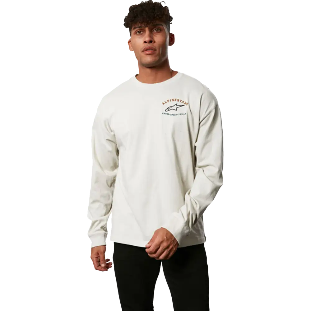 ALPINESTARS Full Face Long-Sleeve T-Shirt - Off White - Large 123371200204L