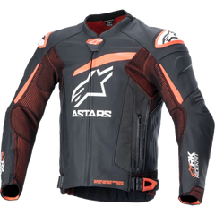 ALPINESTARS GP Plus R v4 Rideknit? Leather Jacket - Black/Red Fluo/White - US 38 / EU 48 3100324-1321-48