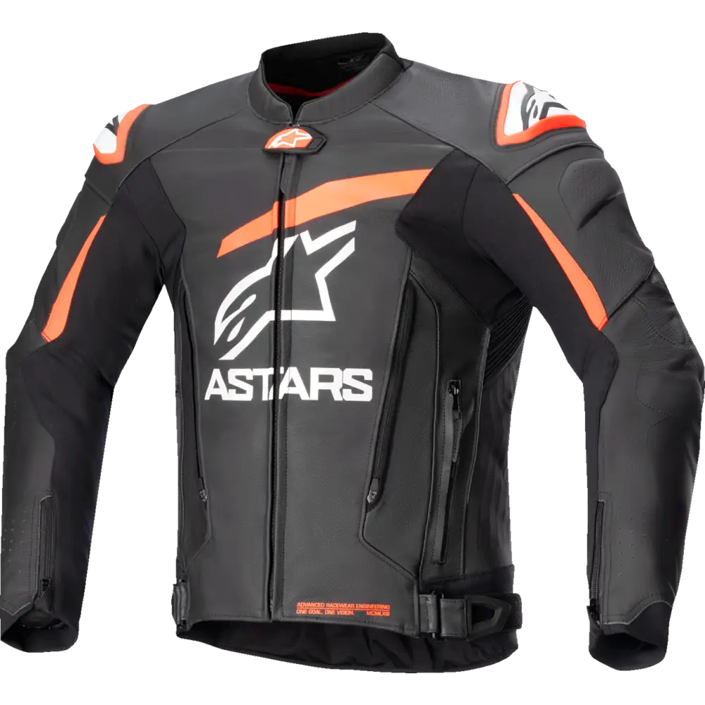 ALPINESTARS GP Plus v4 Leather Jacket - Black/Red Fluo/White - US 42 / EU 52 3100524-1321-52