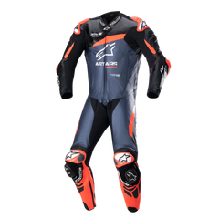 ALPINESTARS GP Plus v4 Leather Suit - Black/Red Fluo/Dark Blue - US 38 / EU 48 3150523135748