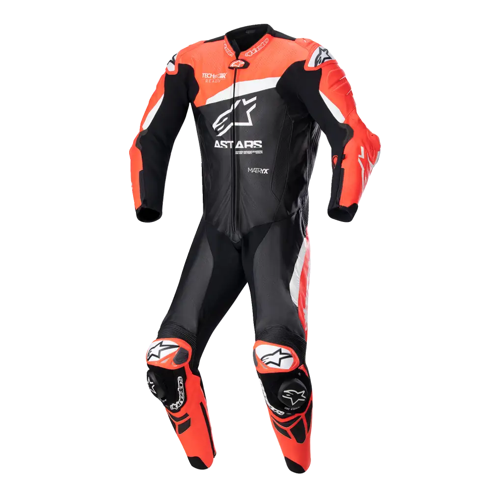 ALPINESTARS GP Plus v4 Leather Suit - Black/Red Fluo/White - US 42 / EU 52 3150523132152