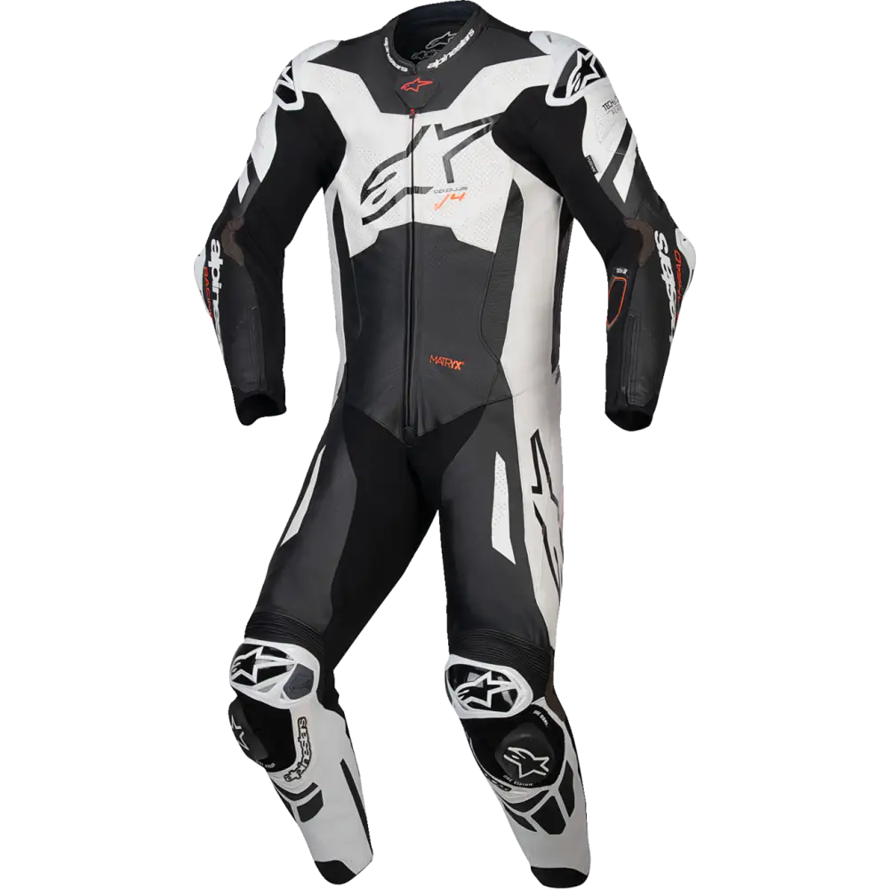 ALPINESTARS GP Plus v4 Sprint 1-Piece Leather Suit - Black/Red Fluo/White - US 46 / EU 56 3150225-1231-56