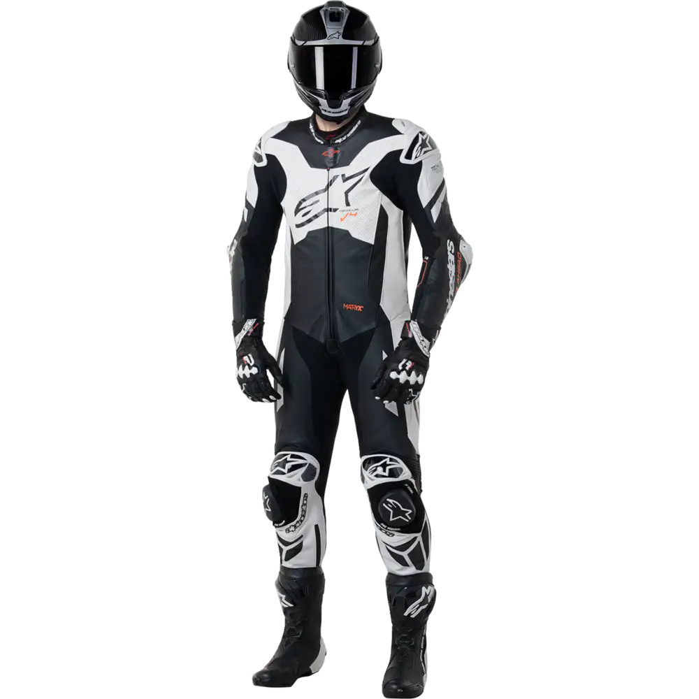 ALPINESTARS GP Plus v4 Sprint 1-Piece Leather Suit - Black/Red Fluo/White - US 46 / EU 56 3150225-1231-56
