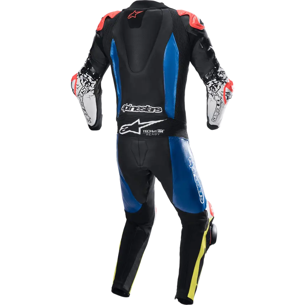 Alpinestars GP Tech v4 Leather Suits - Black/Blue/Yellow Fluorescent / US 38 / EU 48 - Street Apparel Group