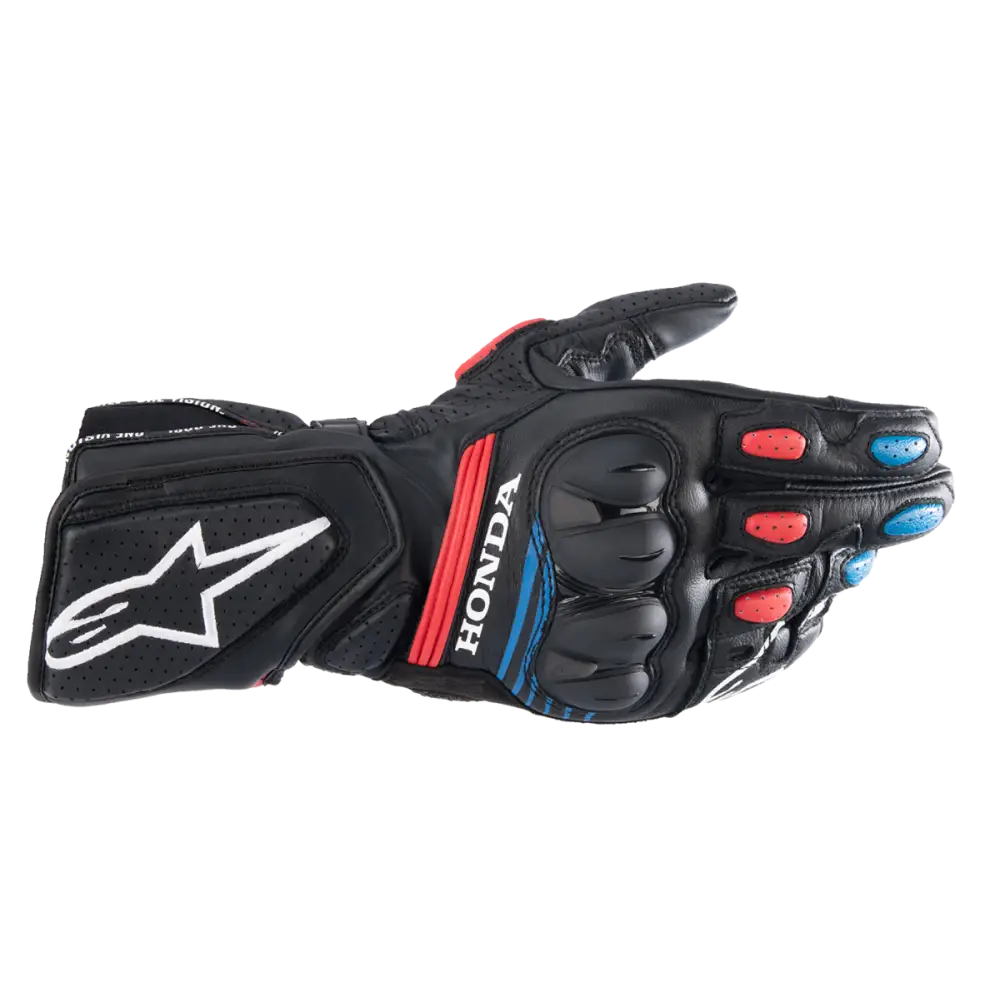 ALPINESTARS Honda SP-8 V3 Gloves - Black/Bright Red/Blue - Large 3558423-1317-L