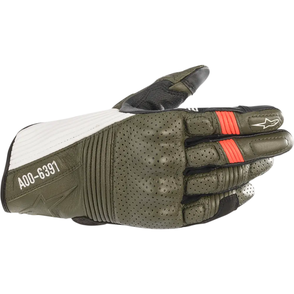 ALPINESTARS Kei Gloves - Forest/Black/White/Fluo Red - 2XL 3566221-6123-2X