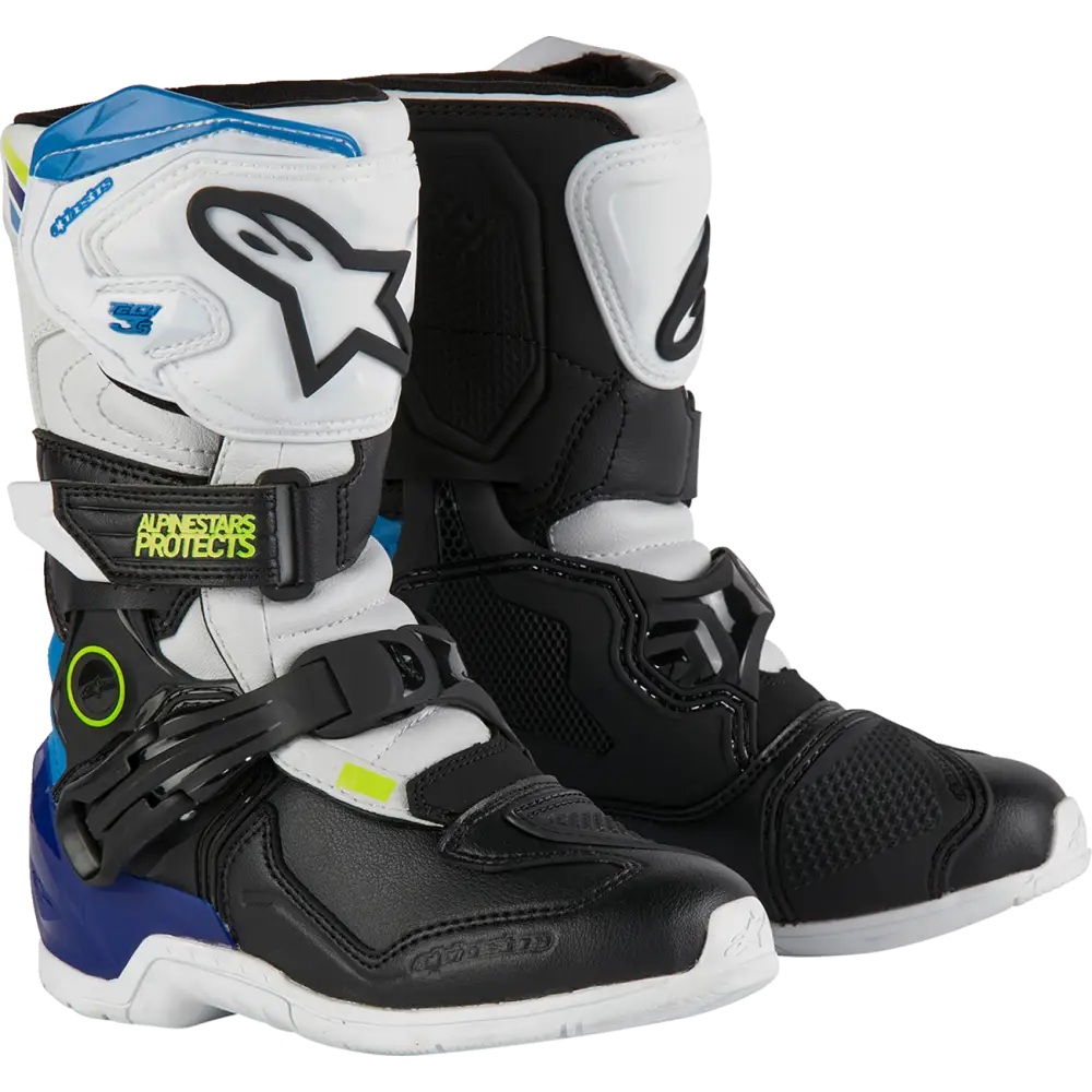 ALPINESTARS Kids Tech 3S Boots - White/Black/Blue - US 1 2014524-2179-1