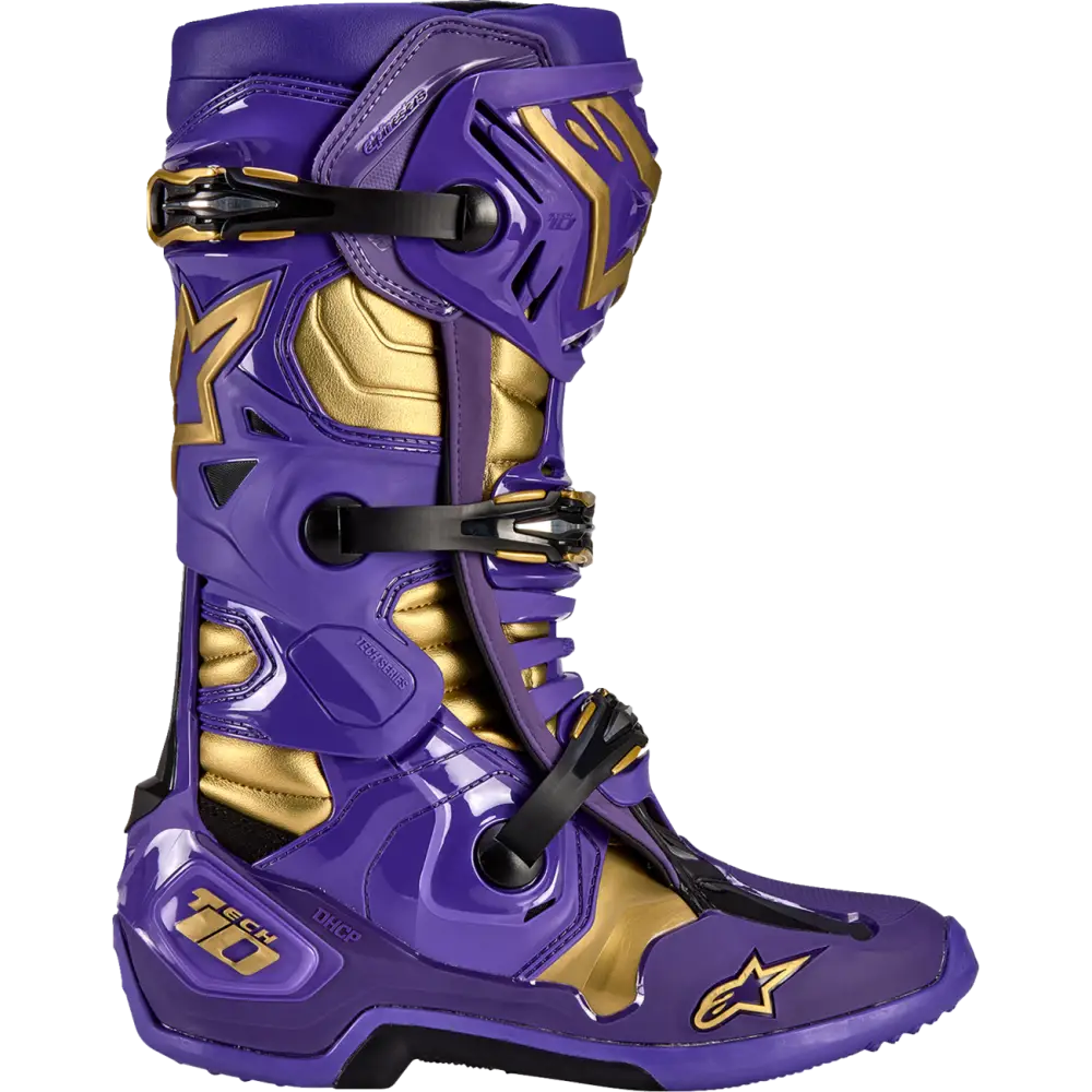 ALPINESTARS Limited Edition Salt Lake Tech 10 Boots - Purple/Gold/Black - US 8 2010020-373-8