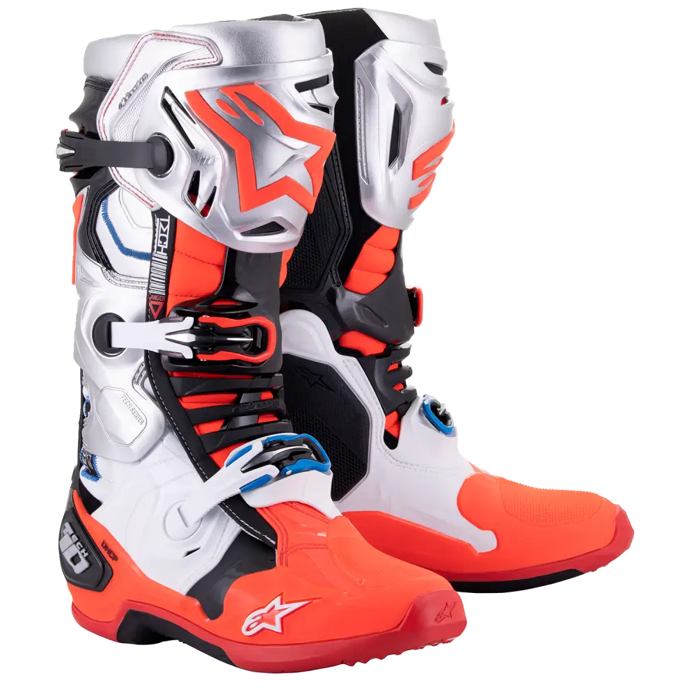 ALPINESTARS Limited Edition Vision Tech 10 Boots - Black/White/Silver/Red - US 8 2010020-1283-8