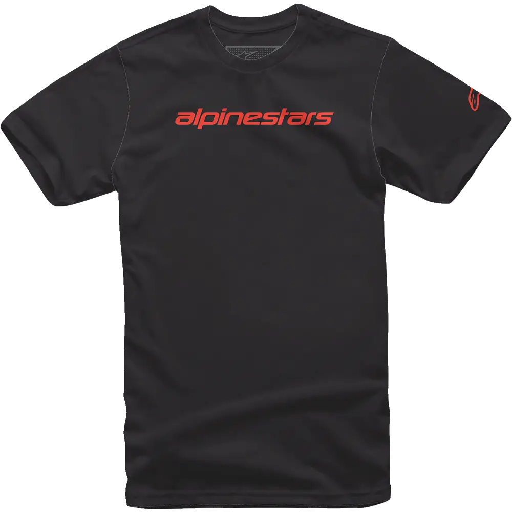 ALPINESTARS Linear Wordmark T-Shirt - Black/Warm Red - Large 1212720201523L