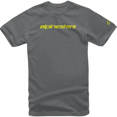 ALPINESTARS Linear Wordmark T-Shirt - Charcoal/Fluorescent Yellow - XL 1212720201852XL