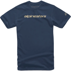 ALPINESTARS Linear Wordmark T-Shirt - Navy/Stone - Large 1212720207128L