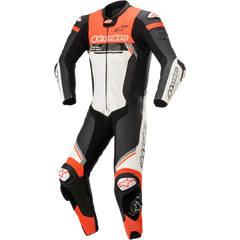ALPINESTARS Missile Ignition v2 1-Piece Leather Suit - Black/White/Red Fluo - US 44 / EU 54 3150222-1231-54