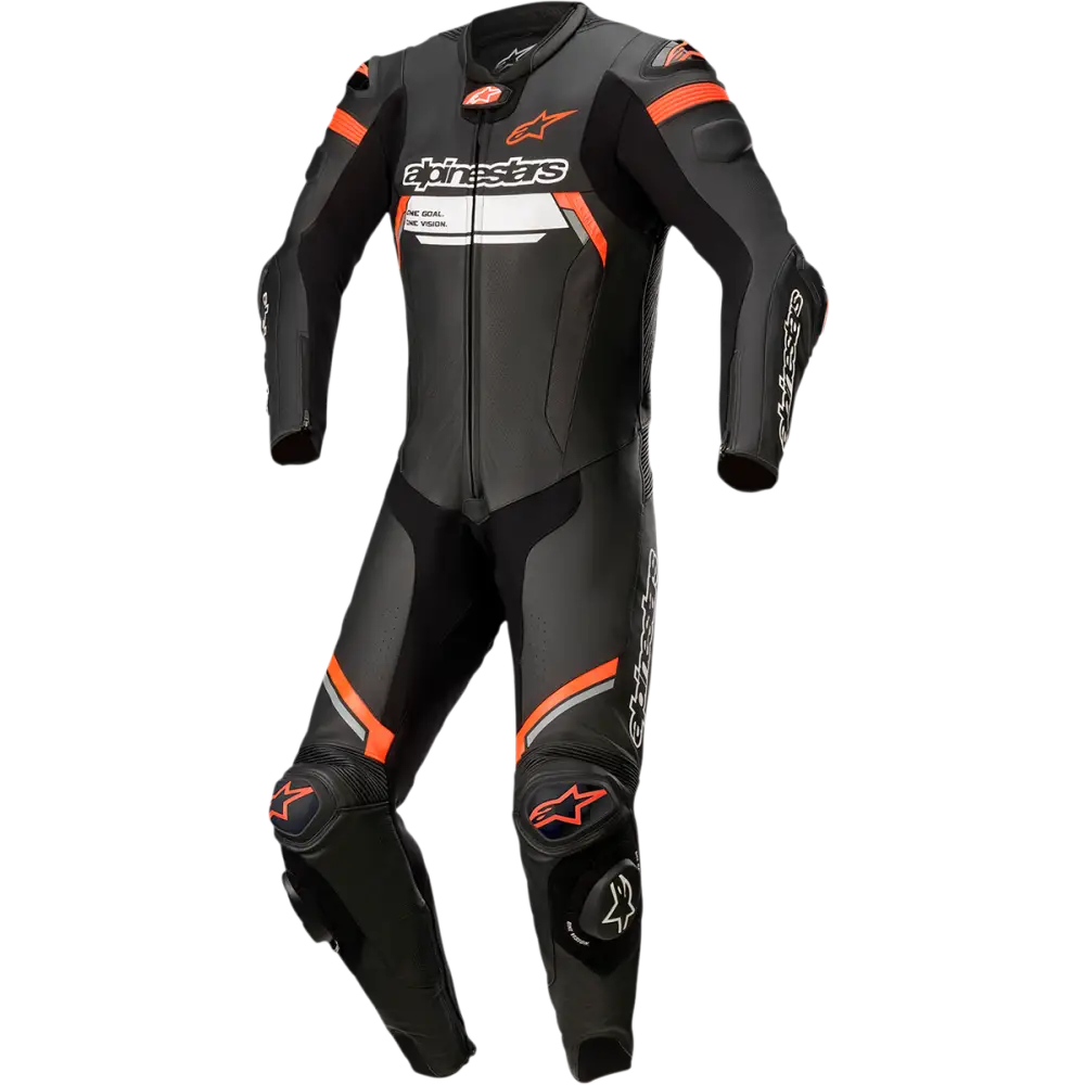 ALPINESTARS Missile Ignition v2 1-Piece Leather Suit - Black/Red Fluo - US 42 / EU 52 3150222-1030-52