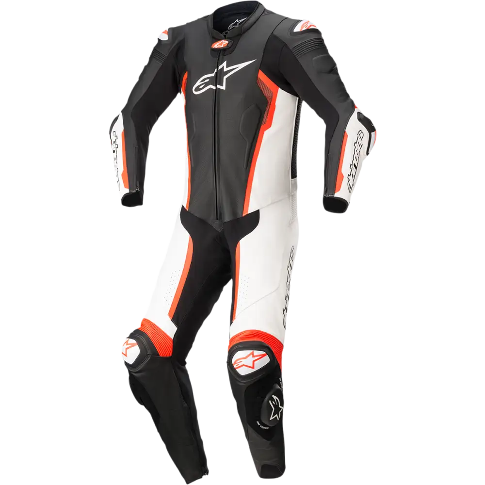 ALPINESTARS Missile v2 - 1-Piece Leather Suit - Black/White/Red Fluo - US 40 / EU 50 3150122-1231-50