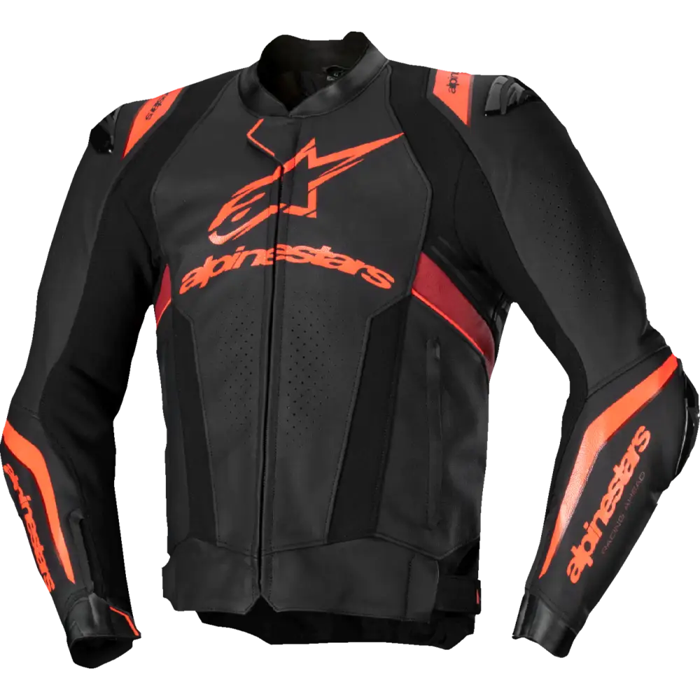 ALPINESTARS Missile v3 Ignition Leather Jacket - Black/Red Fluo/Dark Red - US 46 / EU 56 3100325-1365-56
