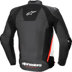 ALPINESTARS Missile v3 Leather Jacket - Black/White/Red Fluo - US 46 / EU 56 3100125-1231-56