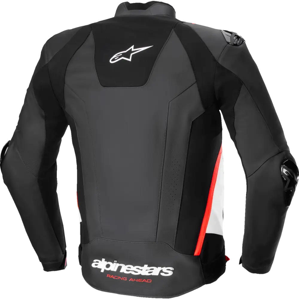 ALPINESTARS Missile v3 Leather Jacket - Black/White/Red Fluo - US 48 / EU 58 3100125-1231-58