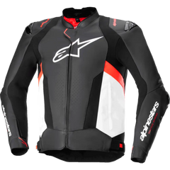 ALPINESTARS Missile v3 Leather Jacket - Black/White/Red Fluo - US 50 / EU 60 3100125-1231-60