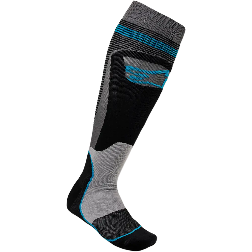ALPINESTARS MX Plus 1 Socks - Black/Cyan - Small/Medium 4701820-1079-SM