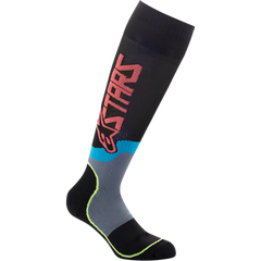 ALPINESTARS MX Plus-2 Socks - Black/Yellow Fluorescent/Coral - Large 4701920-1534-L