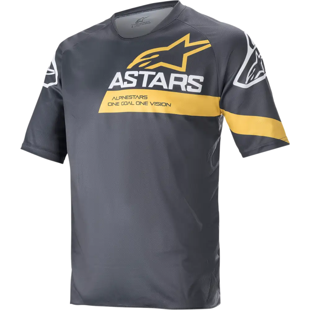 ALPINESTARS Racer V3 Short-Sleeve Jersey - Anthracite/Sulphur Yellow - XL 1762922-1619-XL