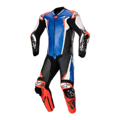 ALPINESTARS Racing Absolute v2 1-Piece Leather Suit - Metallic Blue/Black/White/Red Fluo - US 48 / EU 58 3156323718358