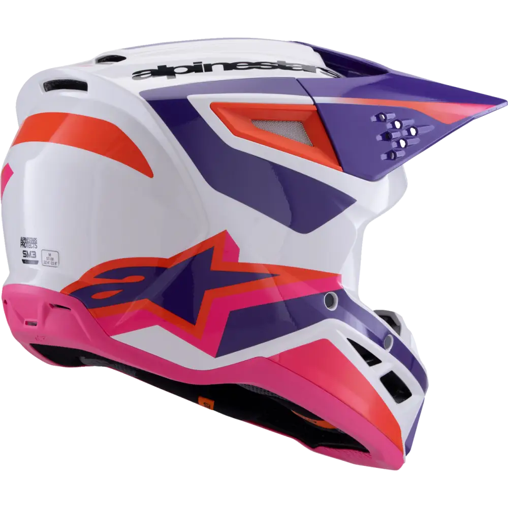 ALPINESTARS SM3 Helmet - Heat - Gloss White/Purple/Pink - Medium 8301026-2052-M