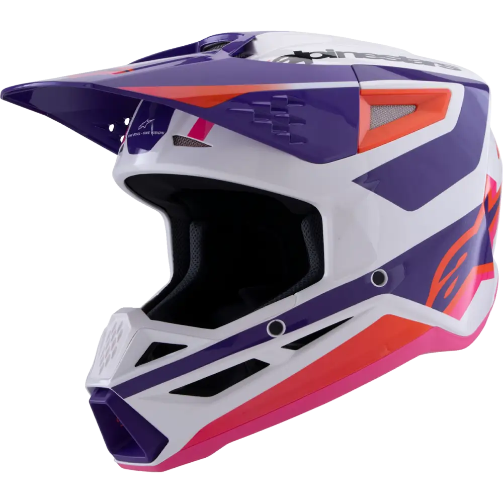 ALPINESTARS SM3 Helmet - Heat - Gloss White/Purple/Pink - Small 8301026-2052-S