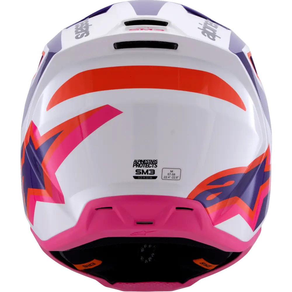 ALPINESTARS SM3 Helmet - Heat - Gloss White/Purple/Pink - Small 8301026-2052-S