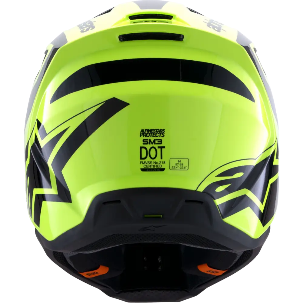 ALPINESTARS SM3 Helmet - Heat - Gloss Yellow Fluo/Black - Medium 8301026-5011-M