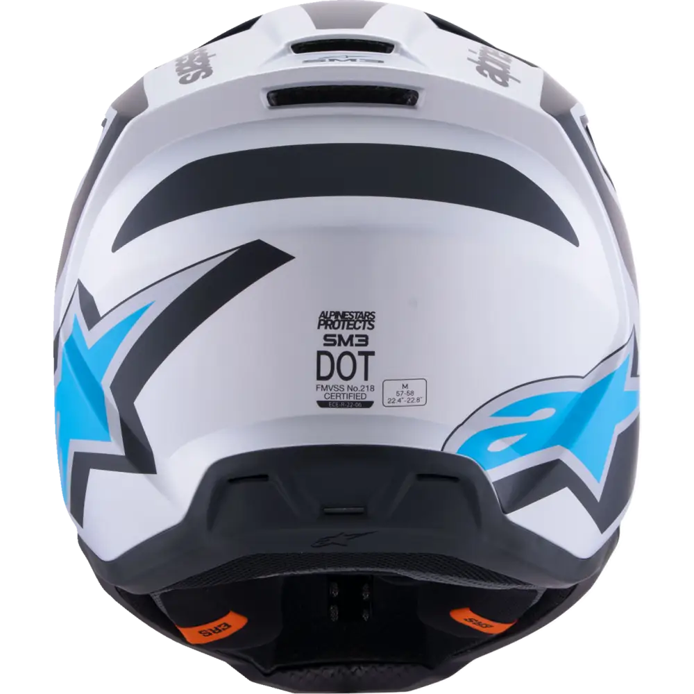 ALPINESTARS SM3 Helmet - Heat - Matte Silver/Blue/Black - Medium 8301026-1949-M