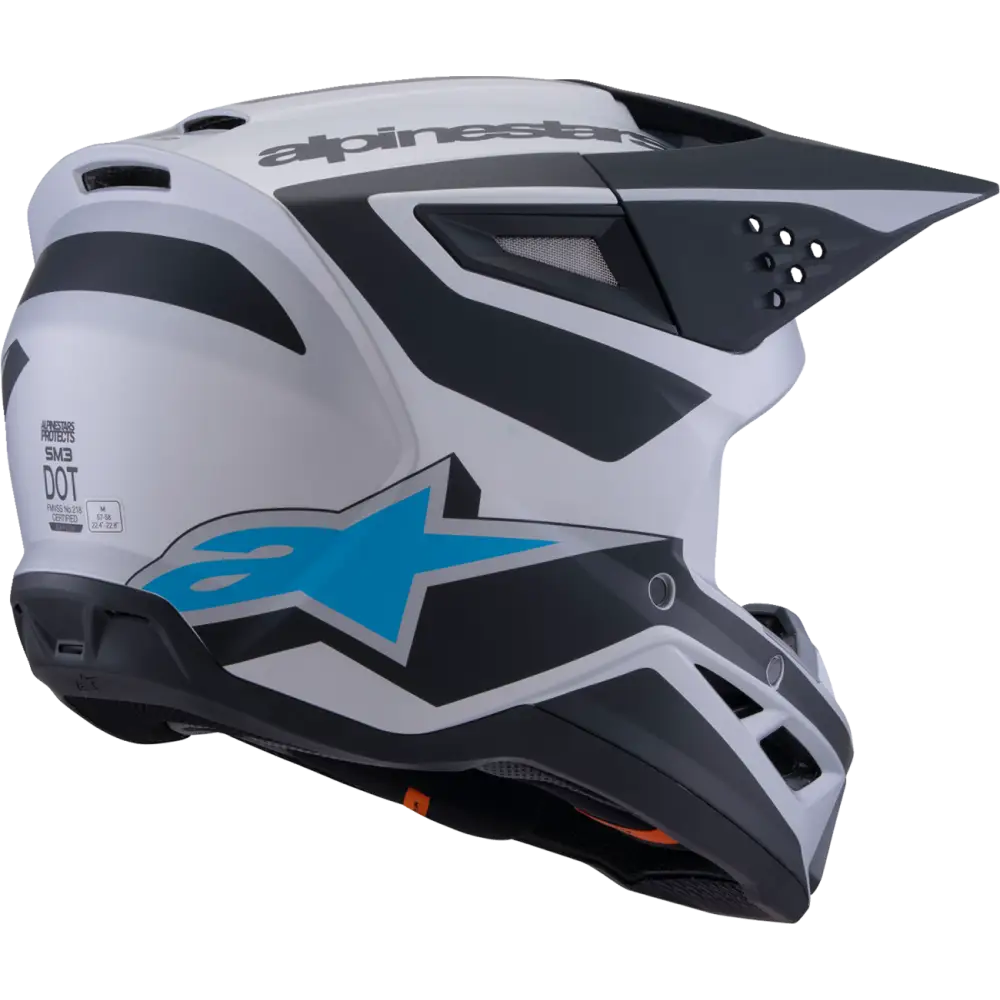 ALPINESTARS SM3 Helmet - Heat - Matte Silver/Blue/Black - Medium 8301026-1949-M