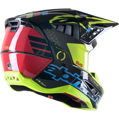 ALPINESTARS SM5 Helmet - Action - Gloss Black/Blue/Fluo Yellow - 2XL 8306122-1757-2X