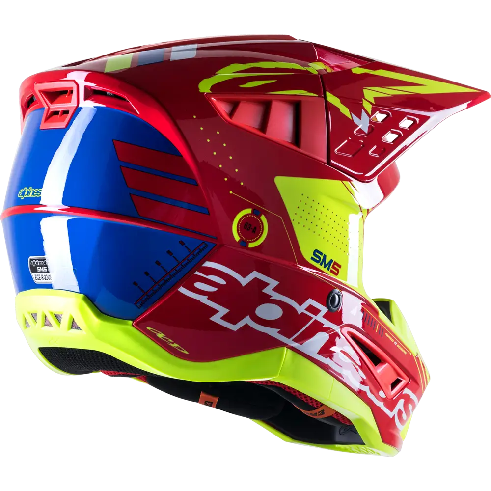 ALPINESTARS SM5 Helmet - Action - Red/White/Fluo Yellow - Medium 8306122-3325-MD