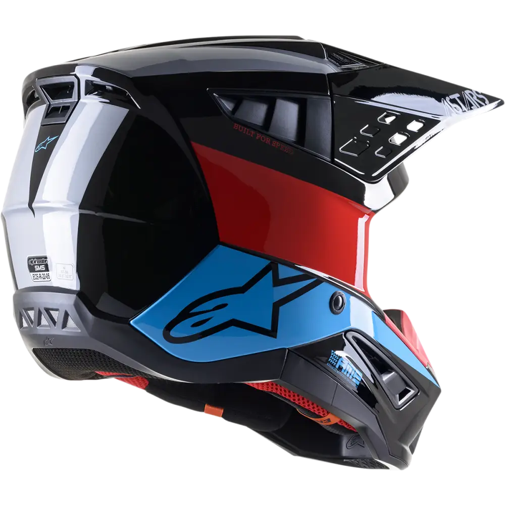 ALPINESTARS SM5 Helmet - Bond - Black/Red/Cyan - Large 8303522-1377-LG