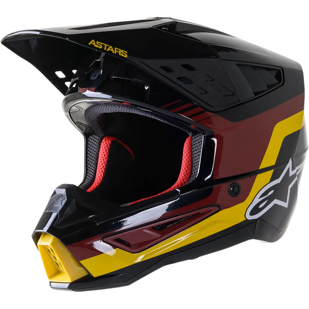 ALPINESTARS SM5 Helmet - Venture - Black/Bordeaux/Yellow/Glossy - Large 8305122-1358-LG