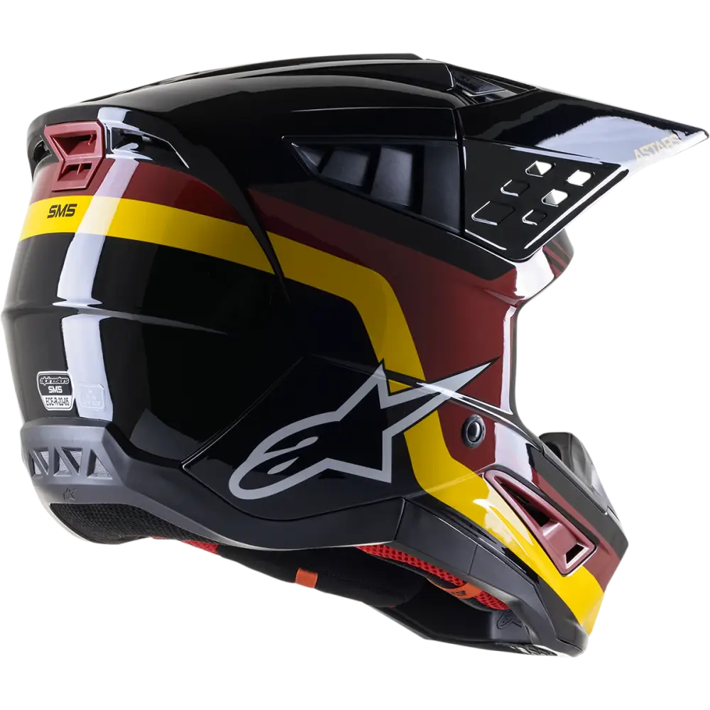 ALPINESTARS SM5 Helmet - Venture - Black/Bordeaux/Yellow/Glossy - Small 8305122-1358-SM