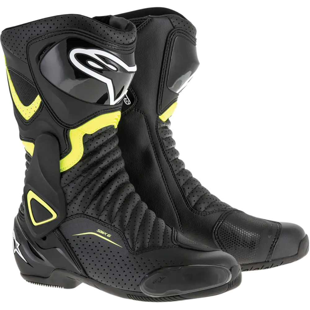 Alpinestars SMX-6 v2 Vented Boots - Black/Yellow - US 3.5 / EU 36 - Boots