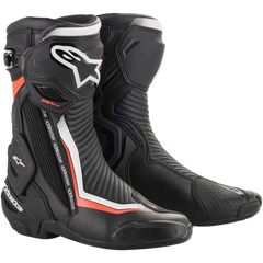 ALPINESTARS SMX+ Boots - Black/White/Red Fluorescent - US 10.5 / EU 45 2221019-1231-45