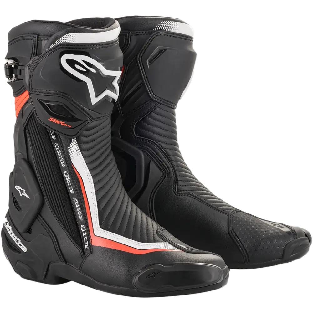 ALPINESTARS SMX+ Boots - Black/White/Red Fluorescent - US 11.5 / EU 46 2221019-1231-46