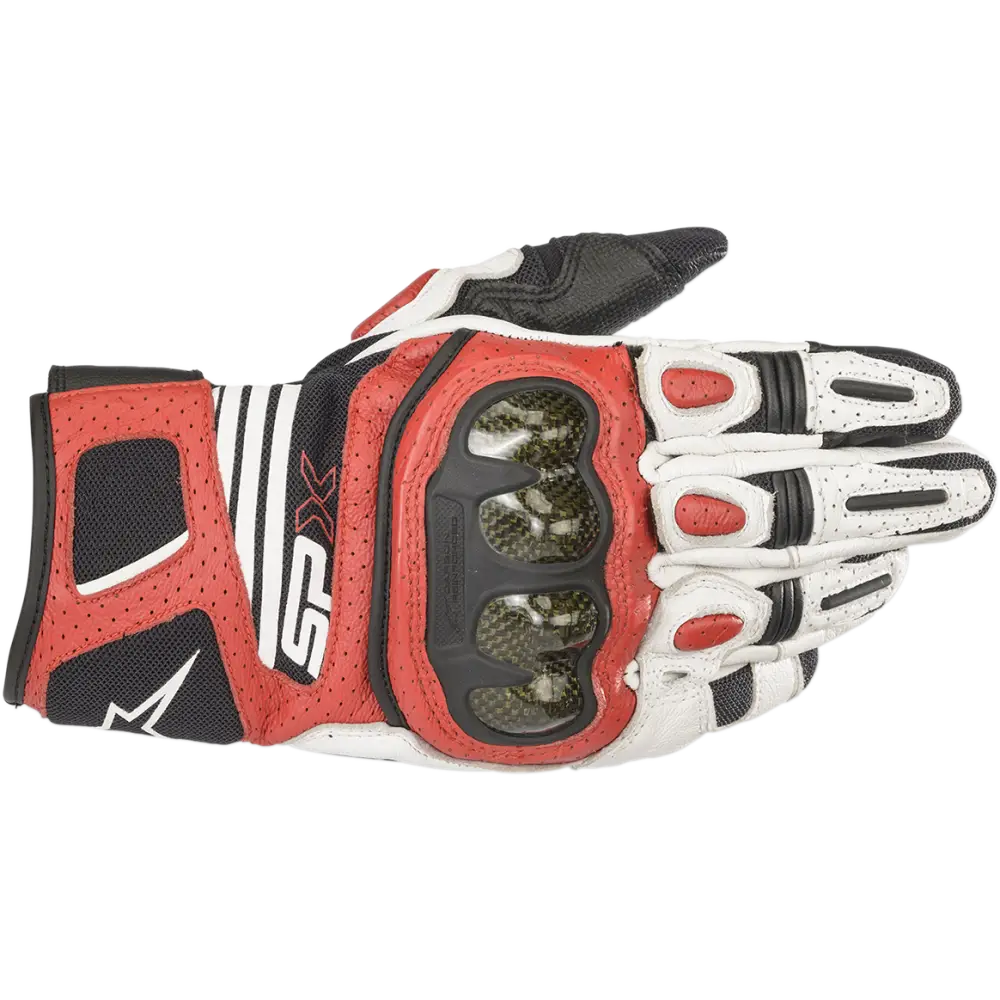 Alpinestars SPX AC V2 Gloves - White/Black/Bright Red - 3XL 3567319-2030-3X - Glove Group