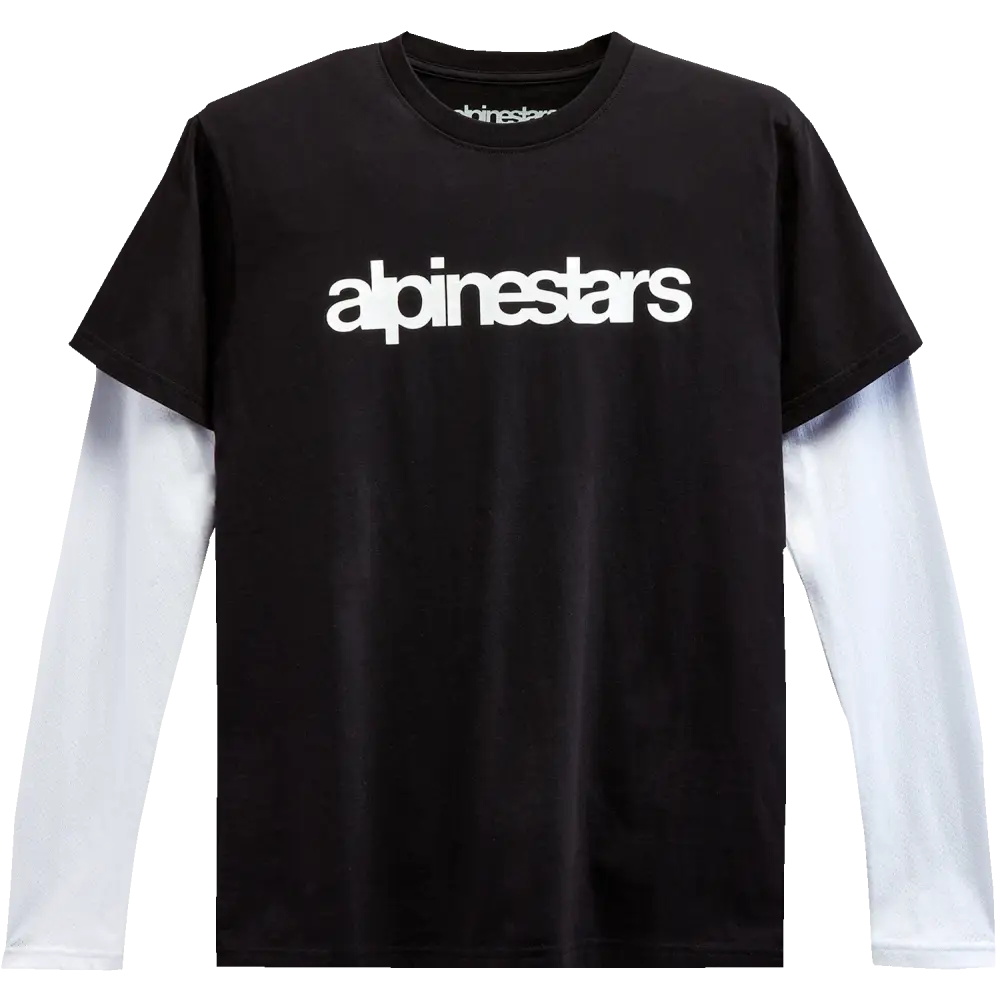 ALPINESTARS Stack Long-Sleeve Knit T-Shirt - Black/White - XL 1213713001020XL