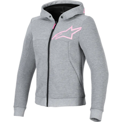 ALPINESTARS Stella Chrome v2 Sport Hoodie - Heather Gray/Fluo Pink - 2XL 4210225-9197-2XL