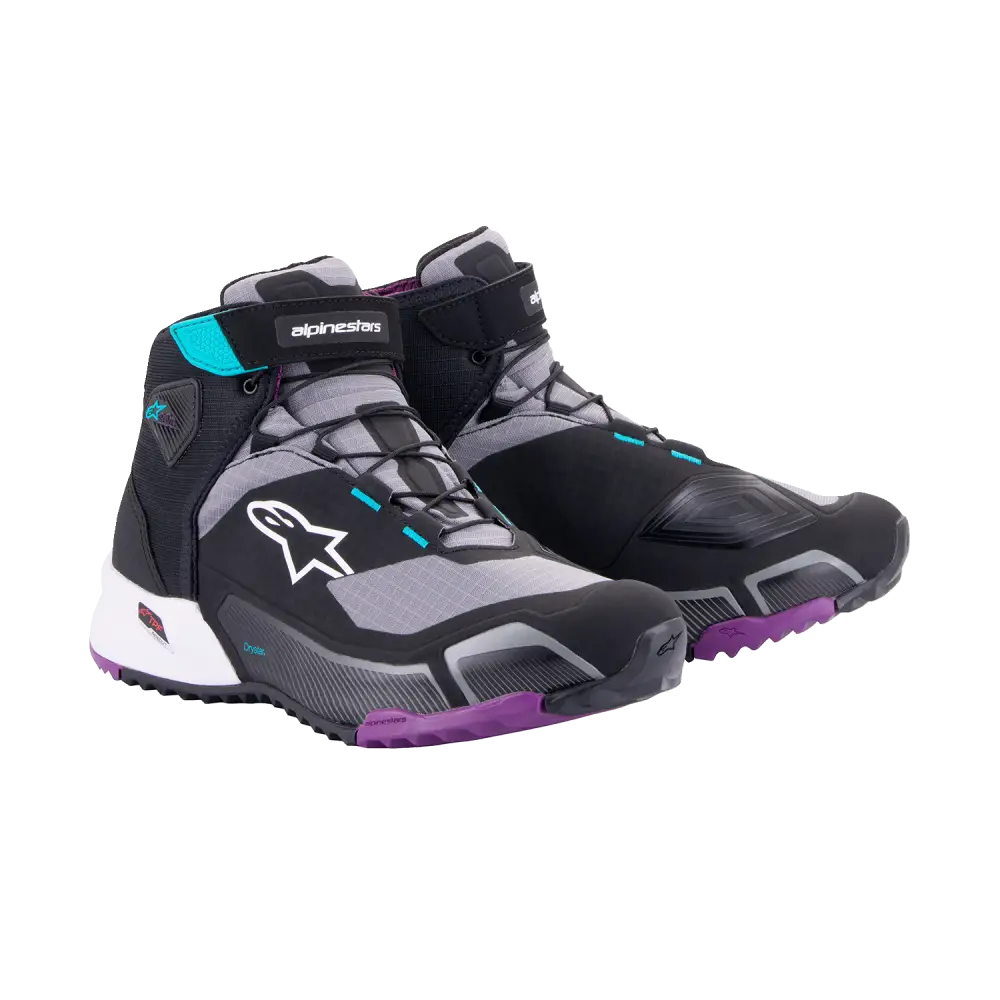 Alpinestars Stella CR-X Drystar Shoes - Black/Gray/Teal/Purple & Black/White/Pink - Black/Gray/Teal/Purple / US 5