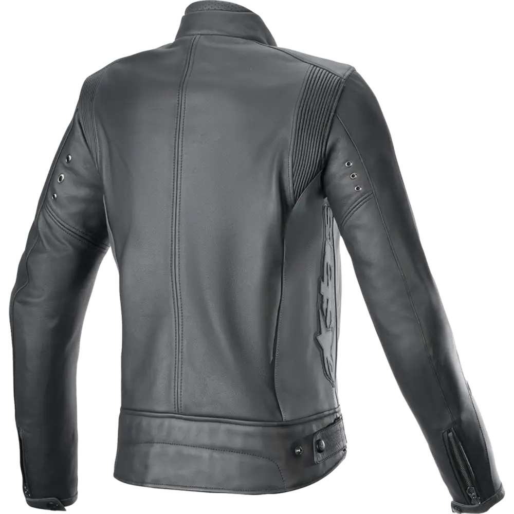 ALPINESTARS Stella Dyno Leather Jacket - Black Tar Gray/Dark Gray - Small 3113924-1296-S