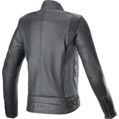 ALPINESTARS Stella Dyno Leather Jacket - Black Tar Gray/Dark Gray - Large 3113924-1296-L