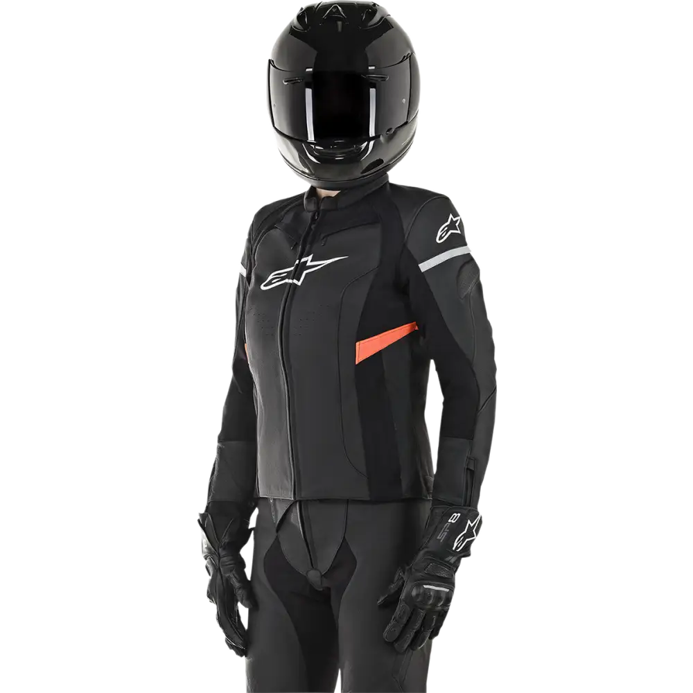 ALPINESTARS Stella Kira Leather Jacket - Black/Red - US 2 / EU 38 3112019-1030-38