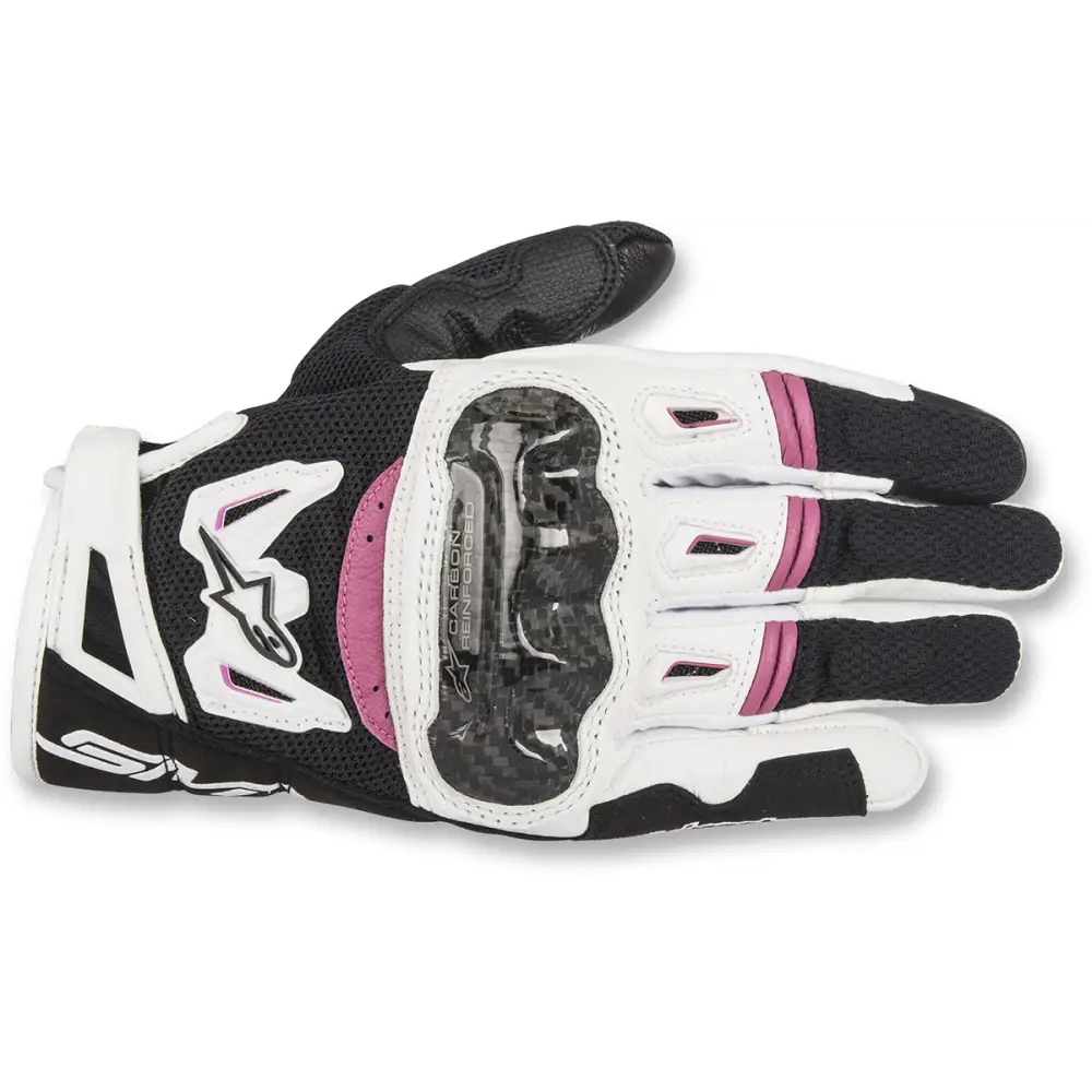 ALPINESTARS Stella SMX-2 Air Carbon V2 Gloves - Black/White/Fuchsia - Large 3517717-1239-L